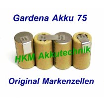 GARDENA Accu 75 Akku 4,8V 1,5 Ah NiCd Markenzellen...