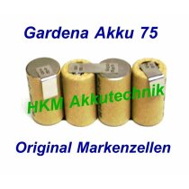 GARDENA Accu 75 Akku 4,8V 3 Ah NiMh Original Markenzellen...