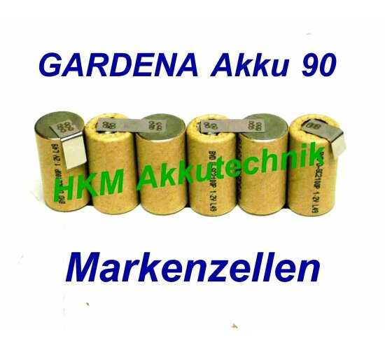 GARDENA Accu 90 Akku 7,2V 2,4 Ah NiCd Original Markenzellen  für Original Lader