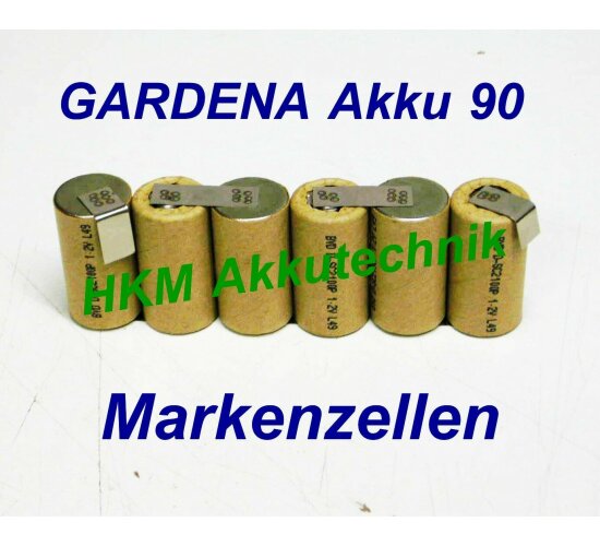 GARDENA Accu 90 Akku 7,2V 3 Ah NiMh Original Markenzellen  für Original Lader