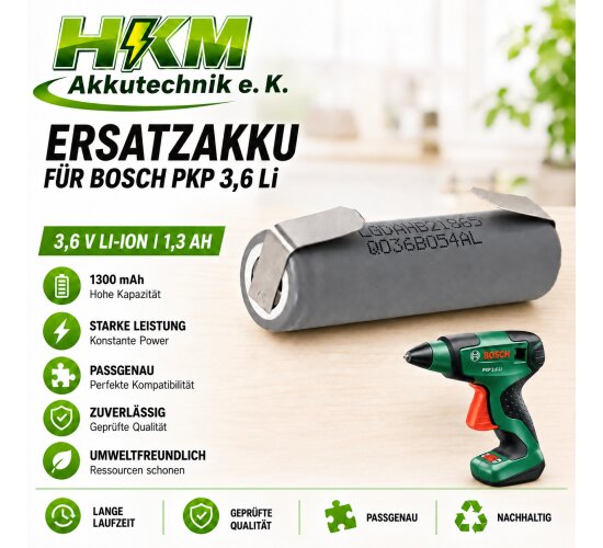 Ersatz Akku für Bosch PKP 3,6 Li  Li-Ion 1,3 Ah