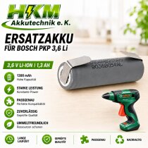 Ersatz Akku für Bosch PKP 3,6 Li  Li-Ion 1,3 Ah