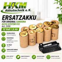 Ersatzakku für Original Gardena Akku Accu-System V12...