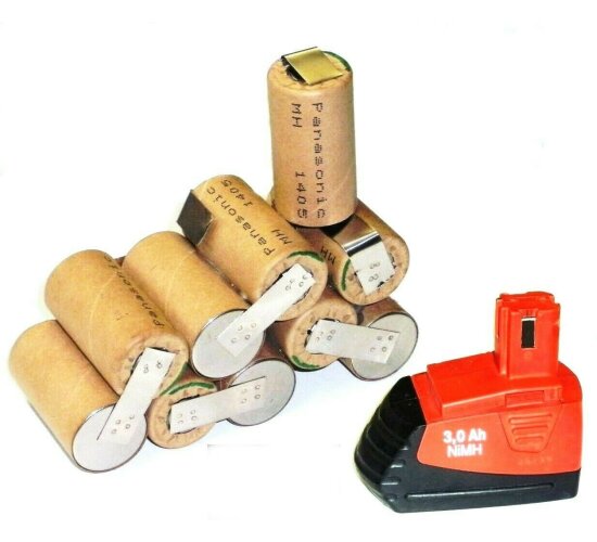 Akkupack für Original Hilti Akku  SFB 121 / 126  12 V  3.0 Ah NiMh  Panasonic Zellen