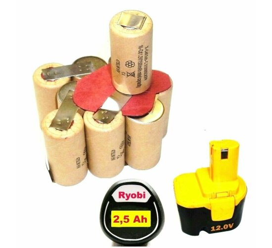 Tauschpack für Original Ryobi Akku  12 V  BPP-1215 / 1217   mit  2 ,5 Ah  Sanyo