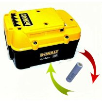 Reparatur Zellentausch für DeWalt Akku 28 V Li 2,2...