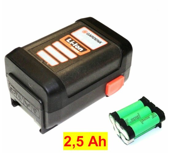 Reparatur Zellentausch für Gardena Akku 18 V - 1,6 Li mit 2,5 Ah 2500 mAh 8839