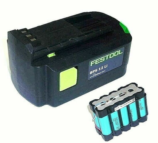 Zellentausch für Original Festool Akku BPS 12 Li  12 Volt  mit  5,0 Ah  5000 mAh