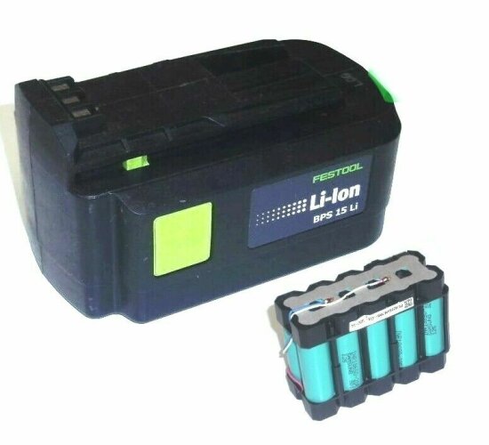 Zellentausch für Original Festool Akku BPS 15 Li  14,4 Volt  mit 3,0 Ah 3000 mAh