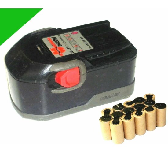 Zellentausch für Original Würth / AEG Akku  SD 18 V / B1820R   2,0 Ah   2000 mAh