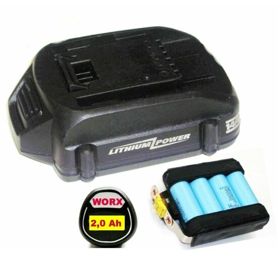 Zellentausch für WORX  Akku 14,4 V 2,0 Ah Li mit   2000 mAh