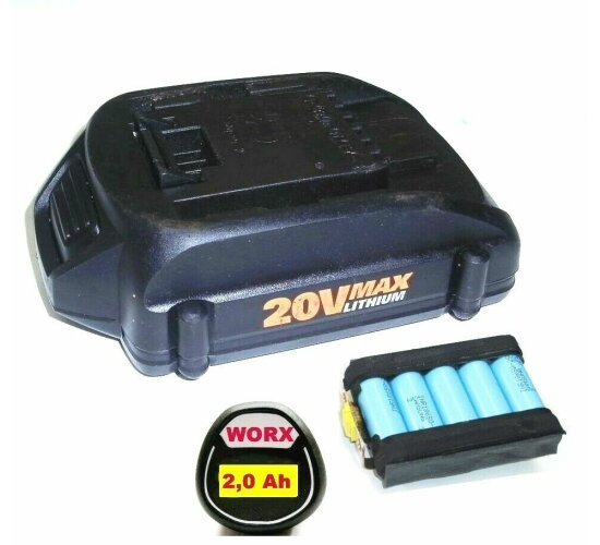 Zellentausch für WORX  Akku 20 V Li mit 2,0 Ah  2000 mAh WA3520