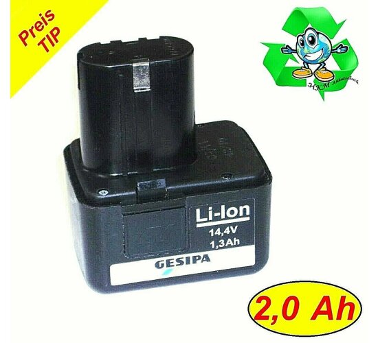 Original Gesipa Akku 14,4 V  Li  Lithium Ion mit 2 Ah  2000mAh