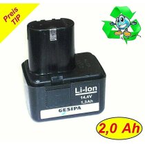 Original Gesipa Akku 14,4 V  Li  Lithium Ion mit 2 Ah...