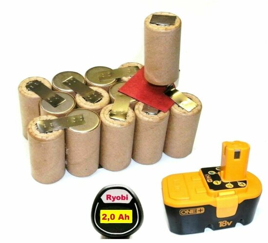 Tauschpack für  Ryobi Akku  18 V  BPP 1817 / 1820  mit 2,0 Ah  -   2000 mAh