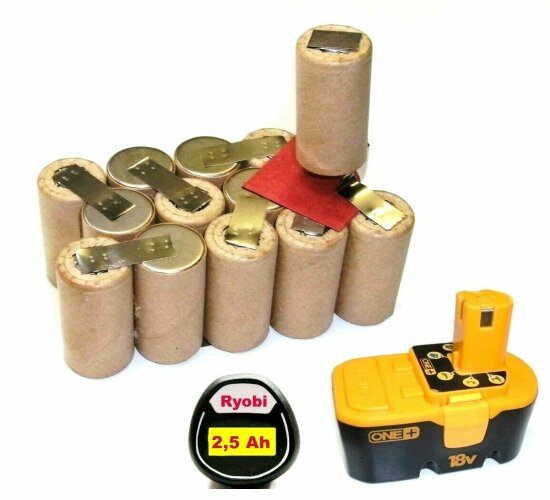 Tauschpack für  Ryobi Akku  18 V  BPP 1817 / 1820  mit 2,5 Ah SANYO  2500 mAh