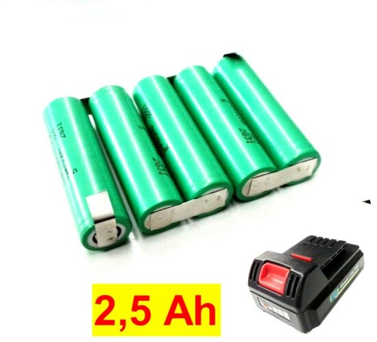 Tauschpack für Güde Akku 18 V   Akkupack 1,5 Ah/18 AP   mit 2,5 Ah  2500 mAh