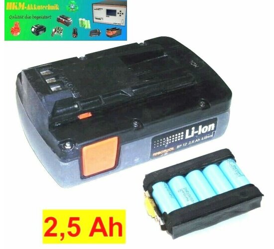 Akkureparatur Zellentausch für Protool Akku BP 18 Compact 18 V Li  mit 2,5 Ah -  2500 mAh