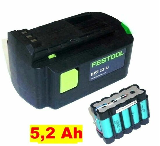 Zellentausch für Festool Akku BPC 12 Li  10,8 Volt mit  5,2 Ah   5200 mAh