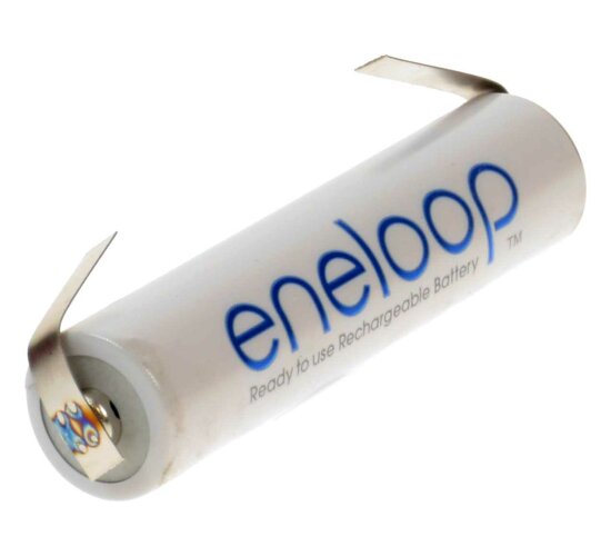 Akku 1,2V 2000 mAh,NiMh Panasonic eneloop AA Mignon mit Lötfahne U