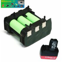 Tauschpack für Metabo  12 Li-Power  Akku 12 V  - mit...