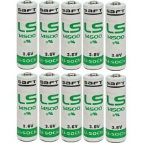 10 x Saft Lithium 3,6V Batterie LS 14500 AA - Zelle...