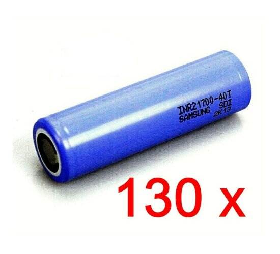 130 X Samsung SDI INR 21700-40T  3,6V 4000 mAh Akku Li-Ion