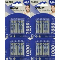 16  x  XCell  AKKU Micro AAA 1.2 V Typ 1000 mAh NiMH HR03...