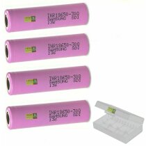 4 x Samsung SDI INR18650-30Q Li Akku 3000 mAh 3,6 V / 3,7...