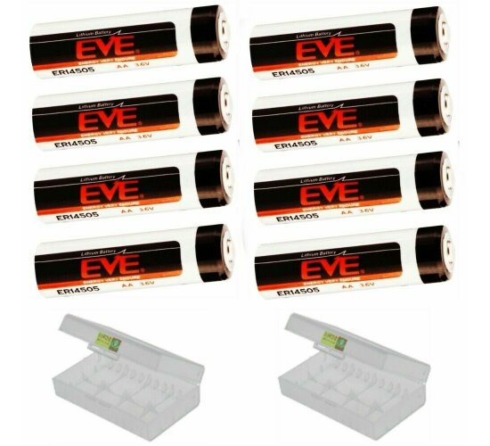 8 x EVE ER14505 LS14500  AA Lithium-Thionylchlorid 3,6 V  plus Box