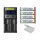 Nitecore SC2 - 3 A Ladegerät 4 x Panasonic Akku AAA Micro 1000 mAh Box