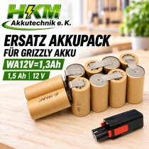 Ersatzakku für Grizzly  Akku 12 V -  WA12V=1,3Ah...