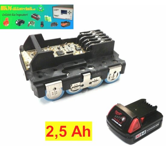 Tauschpack mit Elektronik für ORIGINAL Milwaukee  Akku 14,4 V -  M14  mit 2,5 Ah