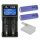 XTAR USB-Ladeger&auml;t VC2 LC-Display  Li-Ion  + 2 Samsung 4000 mAh 40T Akku 21700 + Box