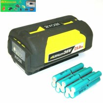 Zellentausch für  Ryobi Akku 36 V / 2,6 Ah Lithium+...