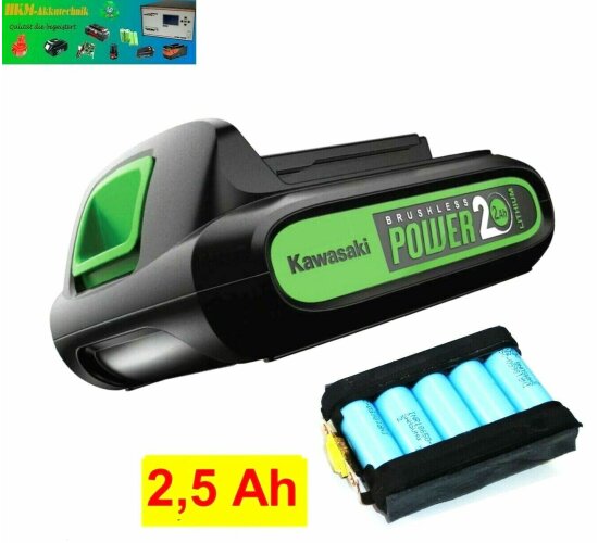 Zellentausch für Kawasaki Akku 20 v 2.0  mit 2.5 Ah Samsung Zellen