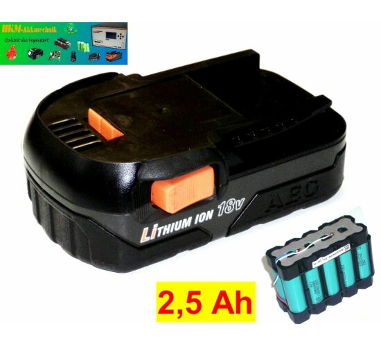 Zellentausch für Original AEG L1815R 18 V  m. 2,5 Ah Samsung Zellen 2500 mAh