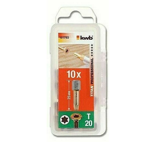 KWB 101750 Bits, Titan nitriert torx T20 DIN EN ISO 10664, Profipack (10 Stück)