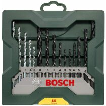 Bosch 15tlg. Mini-X-Line Spiralbohrer Mixed-Set (Holz,...