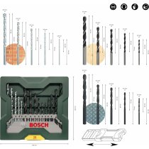 Bosch 15tlg. Mini-X-Line Spiralbohrer Mixed-Set (Holz,...