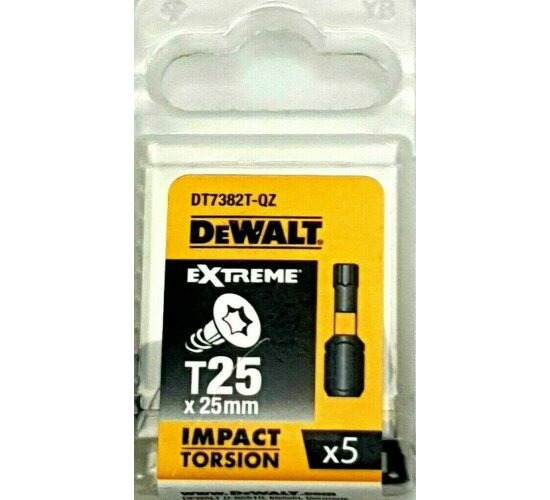 DeWalt DT 7382 T Torsion Extreme Impact Bit Schrauber schlagf. T25 25 mm 5 Stück