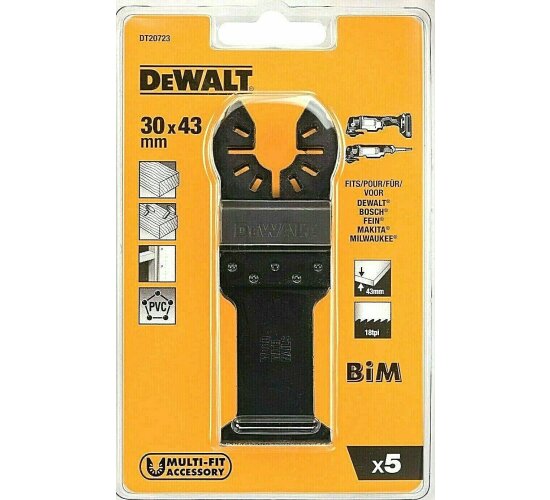 DeWalt DT20723-QZ DT20723 5er Pack S&auml;geblatt 43 x 30 mm