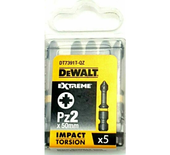 DeWALT DT7391T DT 7391 Schlagschrauber Bits Pz2 x 50mm 5 Stück