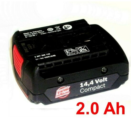Original  Bosch Professionel Akku 14,4 V  Li Compact  Neu Best&uuml;ckt m. 2,0 Ah 2000 mAh