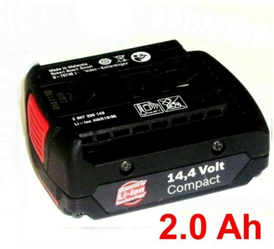 Original  Bosch Professionel Akku 14,4 V  Li Compact  Neu Bestückt m. 2,0 Ah 2000 mAh