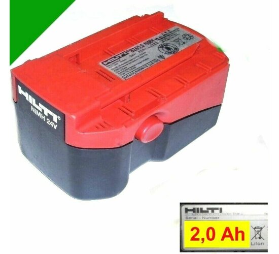 Original Hilti  Akku 24 V  B24/2,0  Neubestückt mit  2 Ah NiCd  2000 mAh