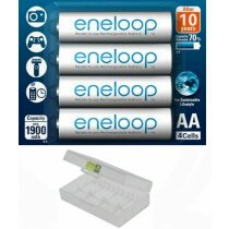 Panasonic eneloop AA Mignon 4 Akku Set BK-3MCCE HR06 NiMh  mit Aufbewarungsbox