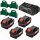 PARKSIDE 4 x Akku PAP 20 A3 - 4.0 Ah 20V Doppelladegerät 4 Wandhalter
