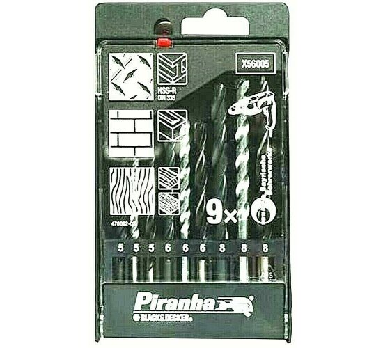Piranha X56005-QZ Bohrer-Set Holz/Metall/Mauerwerk Black &amp; Decker