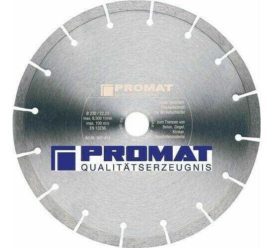 PROMAT 841414 Diamanttrennscheibe D.230mm BO-D.22,23mm PROMAT Trockenschnitt